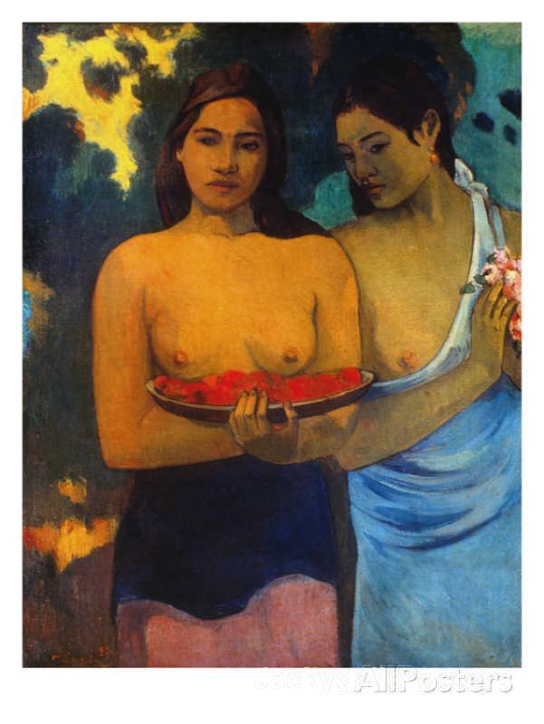 Two women, by Paul Gauguin paintings reproduction